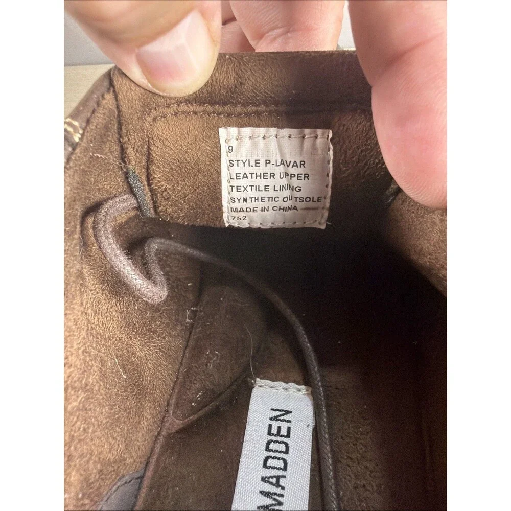 Steve Madden Men P-Lavar Brown Leather Lace Up Oxford Sz 9 Casual Business NEW